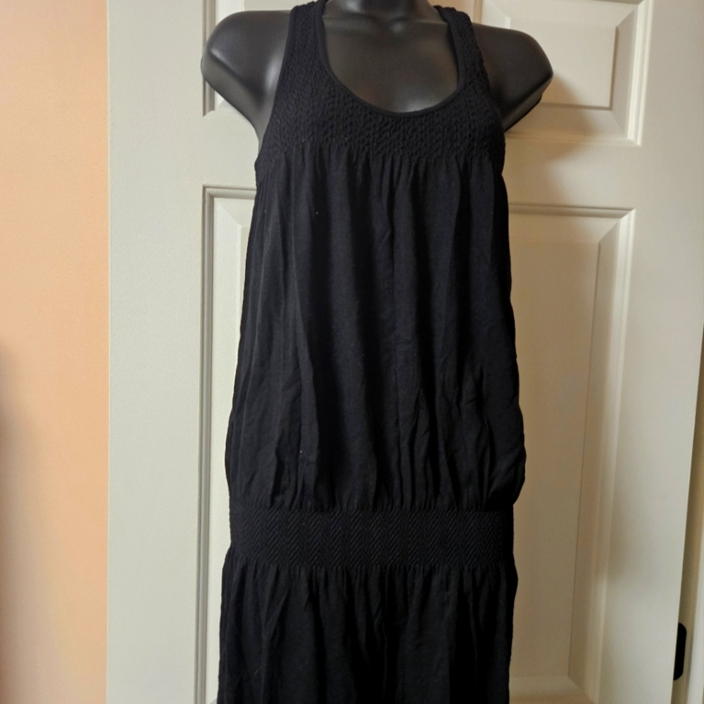 VENUS Black Swim Coverup with Blouson Waist